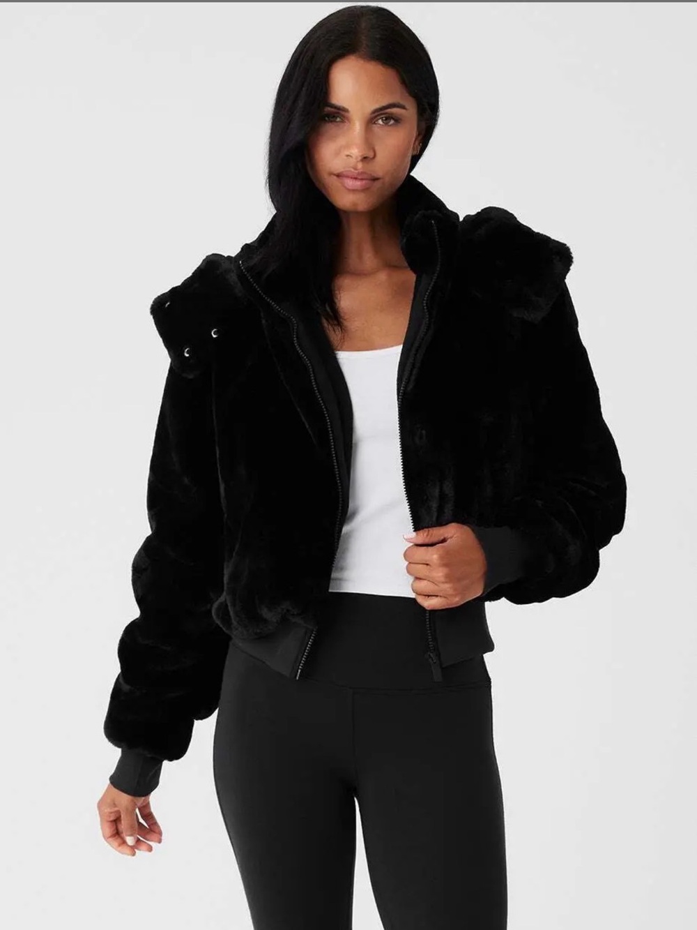 Alo Yoga Foxy Faux Fur jacket- Black, M